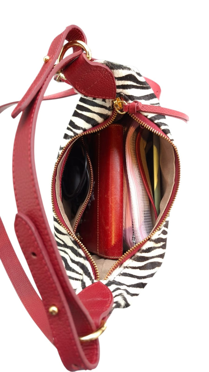 Bolsa Tulipa em Couro (Zebra)