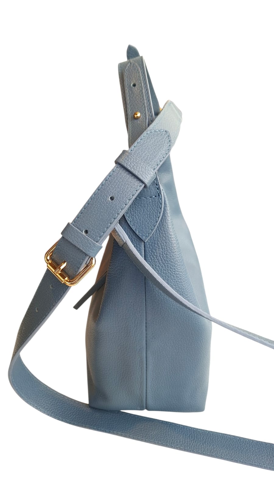 Bolsa Tulipa em Couro (Azul Indigo)