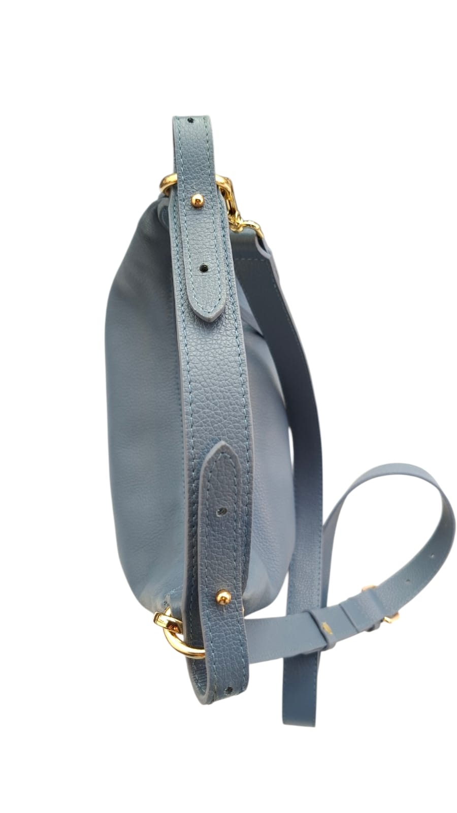 Bolsa Tulipa em Couro (Azul Indigo)