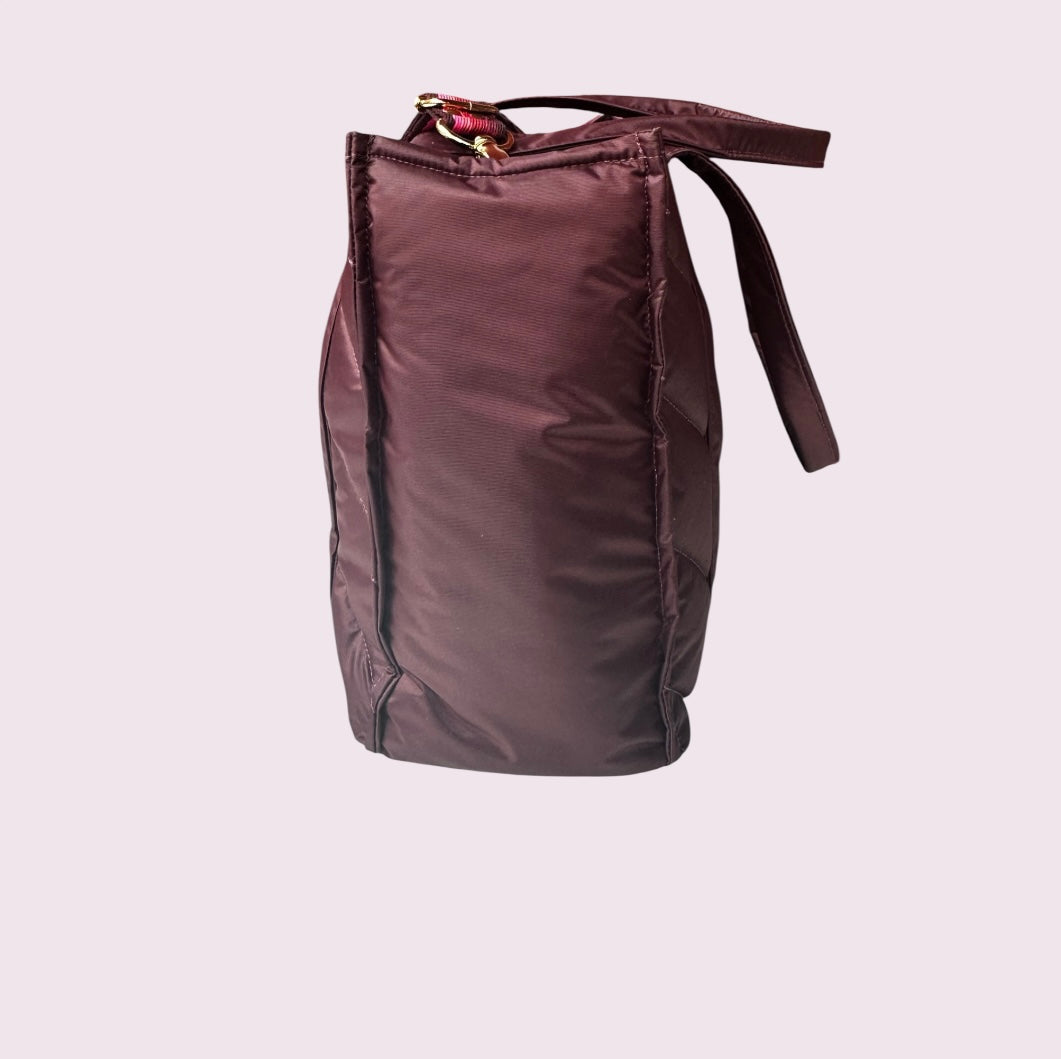 Bolsa TOTE de Nylon - Bordô (forro pink)