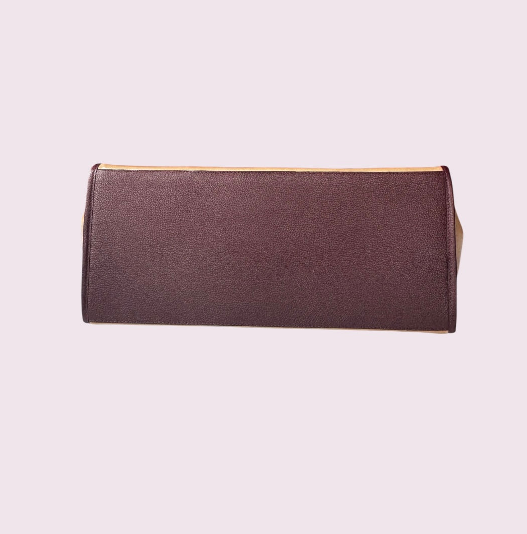 Bolsa Travel de Couro - Creme e Bordô