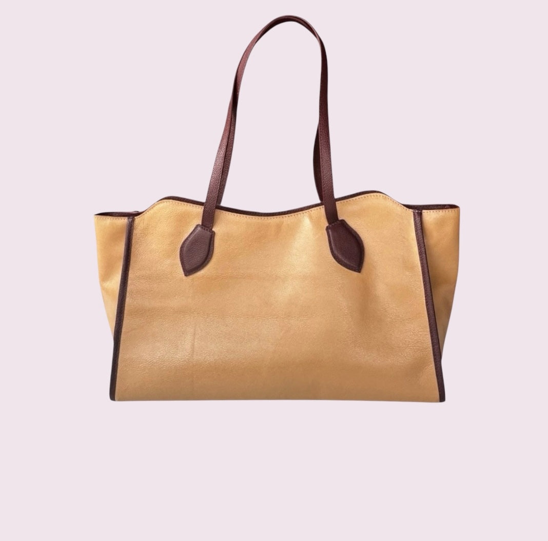 Bolsa Travel de Couro - Creme e Bordô
