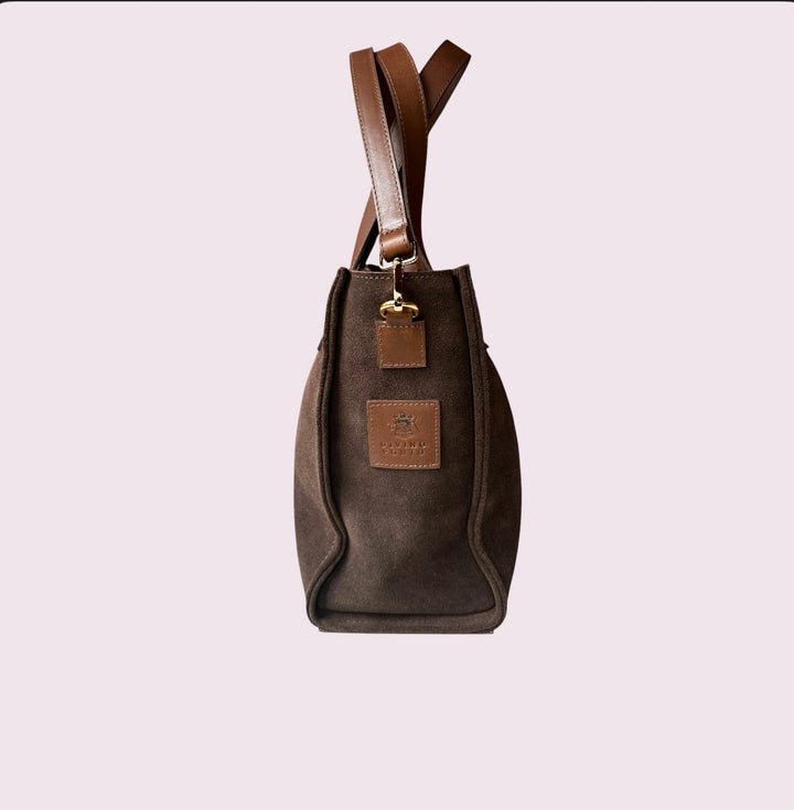 Bolsa TOTE de Camurça e Couro - Café