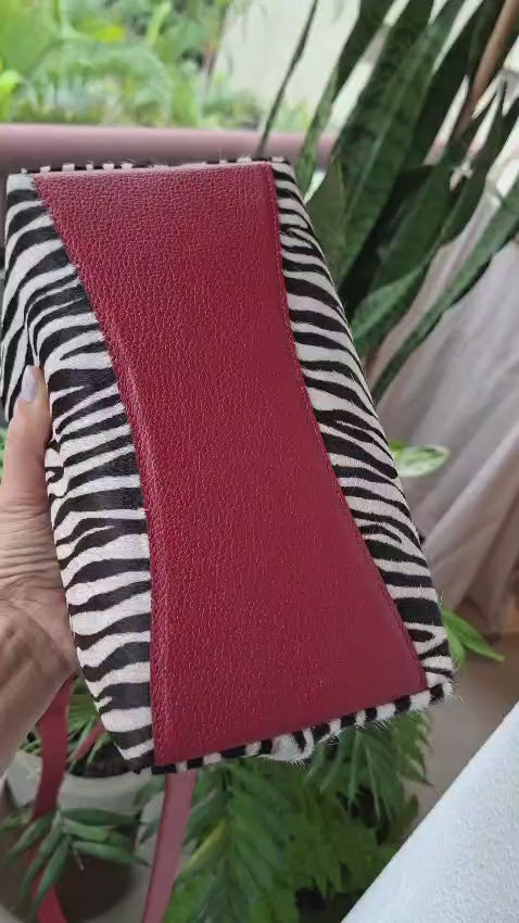Bolsa Tulipa em Couro (Zebra)